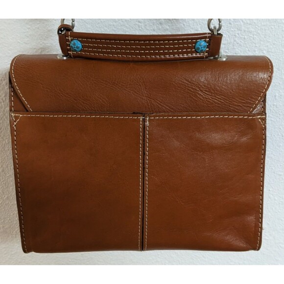 PATRICIA NASH Simona  Brown Smooth Leather Studded Crossbody Handbag WORN TWICE - Picture 10 of 16